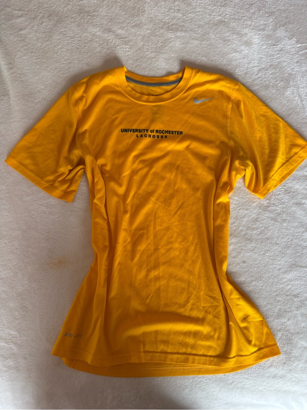 Nike Yellow University of Rochester Lacrosse Dri-FIT Short Sleeve Tee